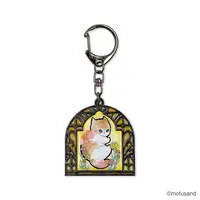 mofusand Stained Glass Style Keychain (Orange)