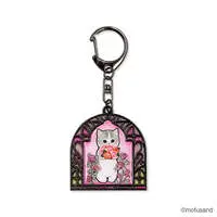 mofusand Stained Glass Style Keychain (Pink)