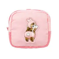 mofusand Puffy Appliqué Pouch Rabbit Meow Pink