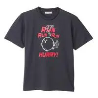 Nagano Characters Dry T-shirt RUN (Mogura Corokke) Charcoal - M