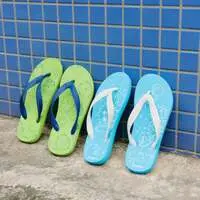 Nagano Characters Flip-flops Jiisan and Azarashi Blue - 23-23.5cm