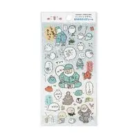 Nagano Characters Jiisan and Azarashi Sparkly Clear Stickers