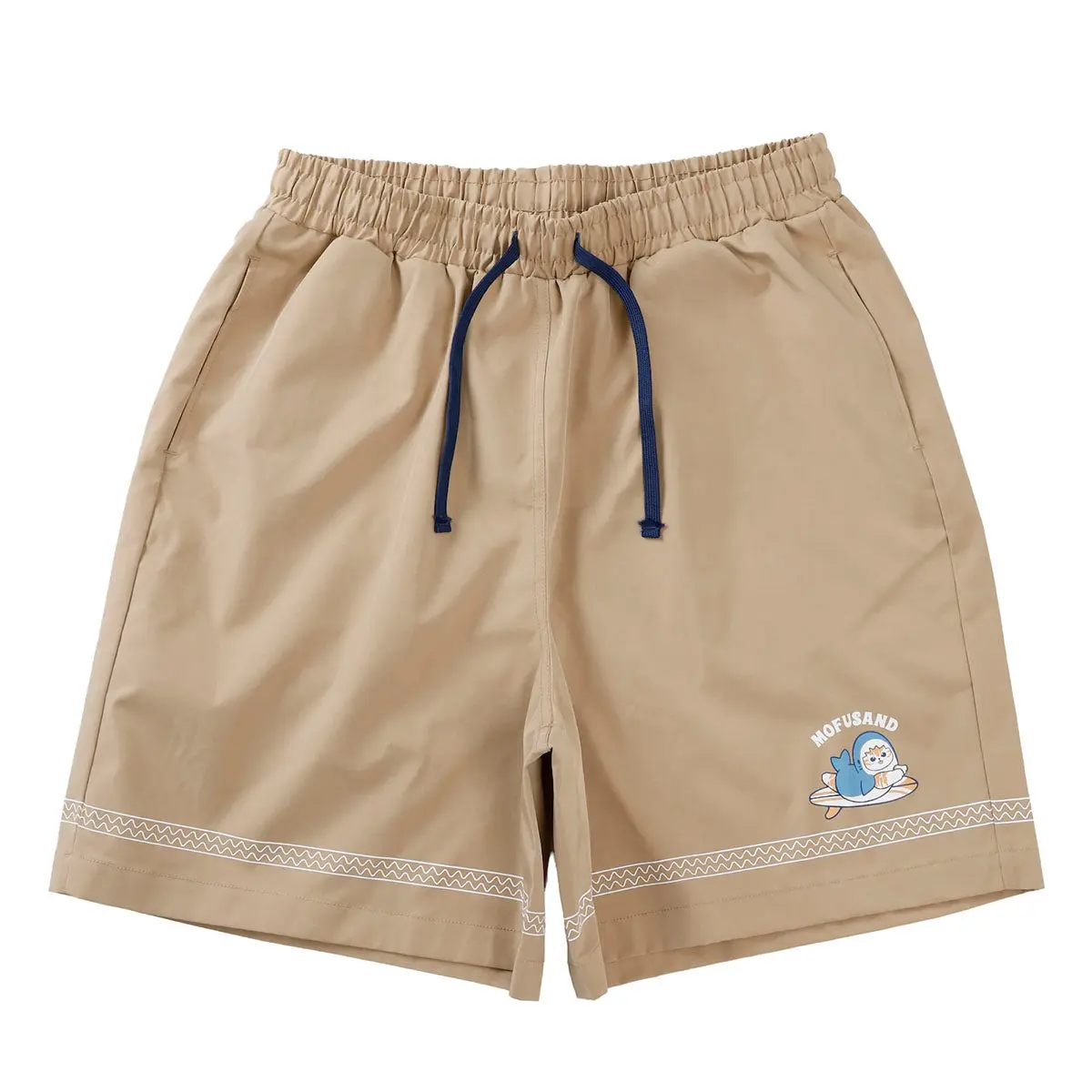 mofusand BOARD SHARK! Shorts Trim Sand Beige - L