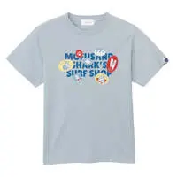 mofusand BOARD SHARK! T-Shirt SURF SHOP Light Blue - XL