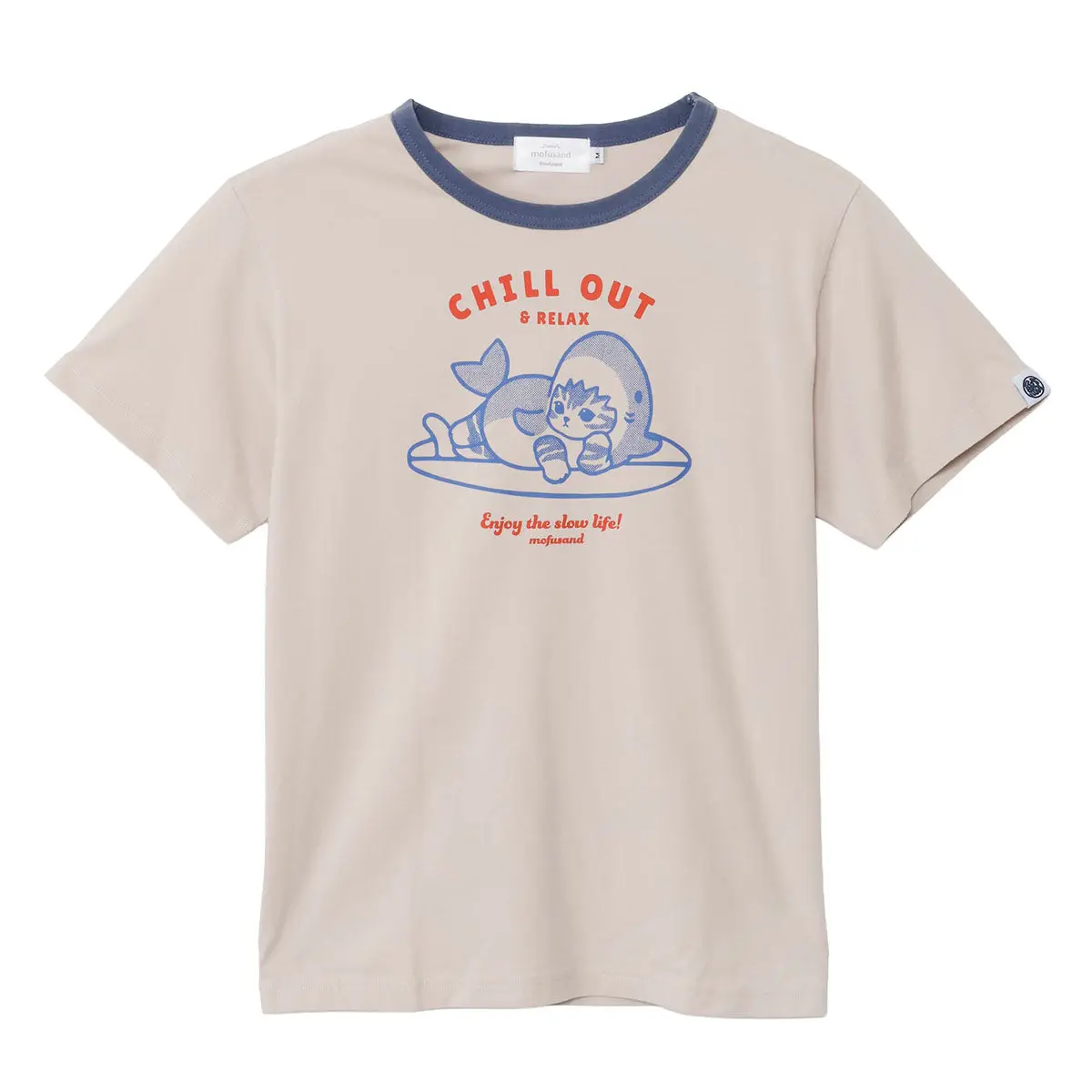mofusand BOARD SHARK! T-Shirt CHILL OUT Mocha - XL