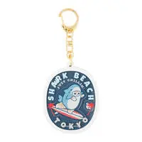 mofusand BOARD SHARK! Shaker Acrylic Key ring (SHARK BEACH)