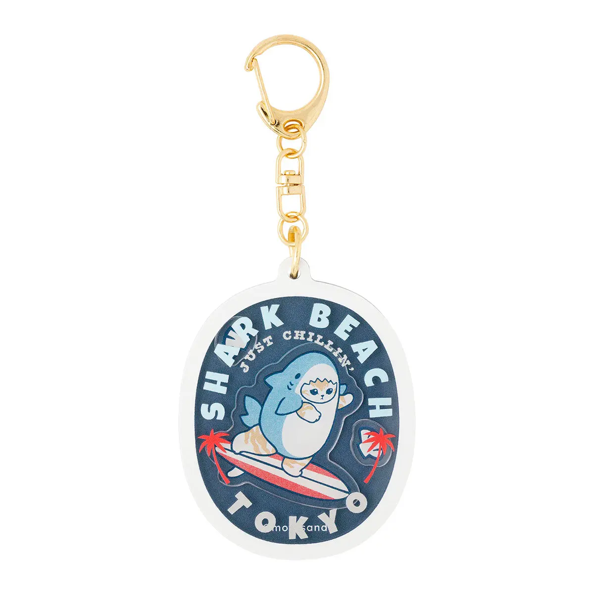 mofusand BOARD SHARK! Shaker Acrylic Key ring (SHARK BEACH)