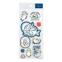 mofusand BOARD SHARK! Clear Sticker (Blue)
