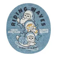 mofusand BOARD SHARK! Large Sticker (RIDING WAVES)
