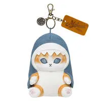 mofusand BOARD SHARK! Denim Shark Meow Mascot Keychain (Blue Wash)