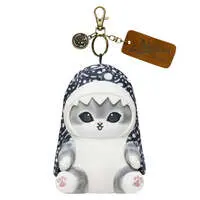 mofusand BOARD SHARK! Denim Shark Meow Mascot Keychain (Indigo)