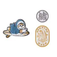 mofusand BOARD SHARK! Sagara Embroidered Patch Badge Set (Wave)