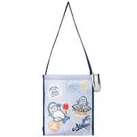 mofusand BOARD SHARK! Eco Bag in Mini Backpack Pouch (White)