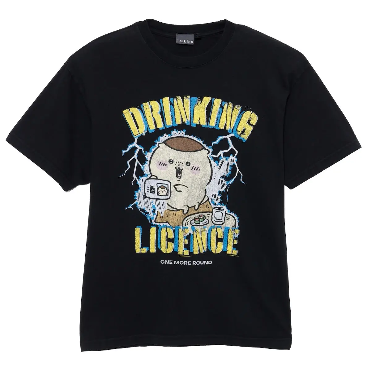 Chiikawa T-shirt DRINKING LICENCE (Black) - XL