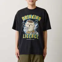 Chiikawa T-shirt DRINKING LICENCE (Black) - XL