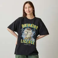 Chiikawa T-shirt DRINKING LICENCE (Black) - XL