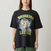 Chiikawa T-shirt DRINKING LICENCE (Black) - XL