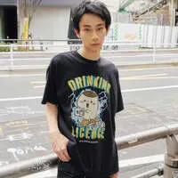 Chiikawa T-shirt DRINKING LICENCE (Black) - XL