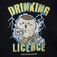 Chiikawa T-shirt DRINKING LICENCE (Black) - XL