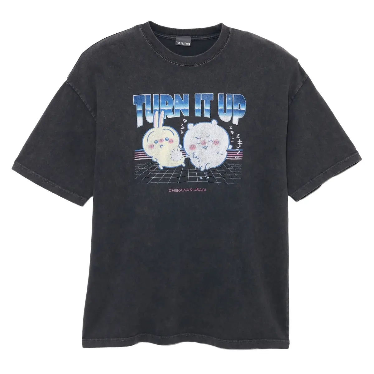 Chiikawa T-shirt TURN IT UP (Charcoal) - L