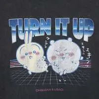 Chiikawa T-shirt TURN IT UP (Charcoal) - L