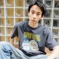 Chiikawa T-shirt STAY COOL (Charcoal) - XL