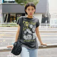 Chiikawa Wide Sleeveless FOCUSED ON FOOD (Charcoal) - M