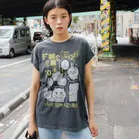 Chiikawa Wide Sleeveless FOCUSED ON FOOD (Charcoal) - M