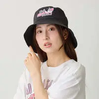 mofusand Nylon Bucket Hat Let’s Rocknyan Together Black