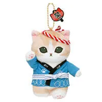 mofusand Wasshoi! Festival Meow Mascot Keychain (Blue Happi Coat)