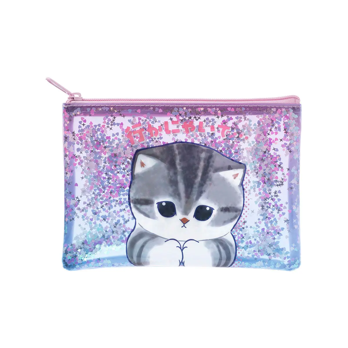 mofusand I Want to Interrupt Your Outing, Meow! Shakeable Flat Pouch