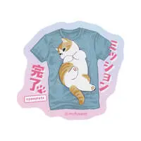 mofusand I Want to Interrupt Your Outing, Meow! Smartphone-Sized Sticker (Mission Complete)