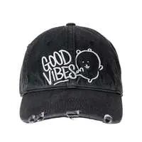 Nagano Characters Cap GOOD VIBES Black