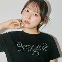 Nagano Characters Rhinestone T-shirt DECO (Joke Bear) Black - L
