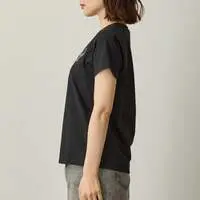 Nagano Characters Rhinestone T-shirt DECO (Joke Bear) Black - L