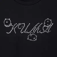 Nagano Characters Rhinestone T-shirt DECO (Joke Bear) Black - L