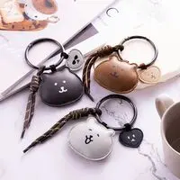 Nagano Characters Puffy Face Bag Charm (Black)