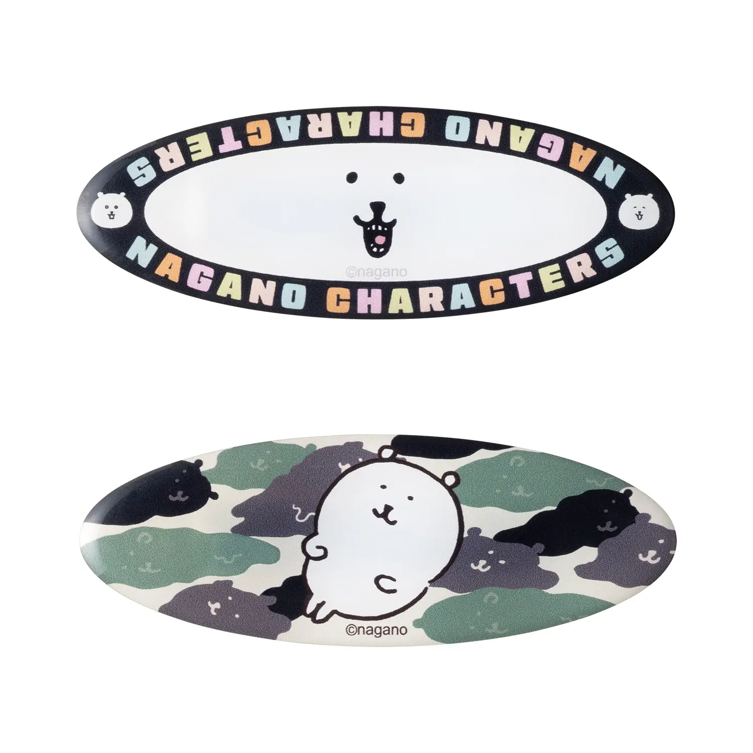 Nagano Characters Hair Clips Set of 2 (Camouflage & Face)