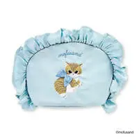 mofusand Frilled Round Pouch (Blue)