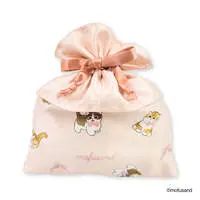 mofusand Frilled Drawstring Pouch (Pink)