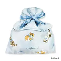 mofusand Frilled Drawstring Pouch (Blue)