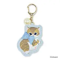 mofusand Frilled Embroidered Key ring (Blue)