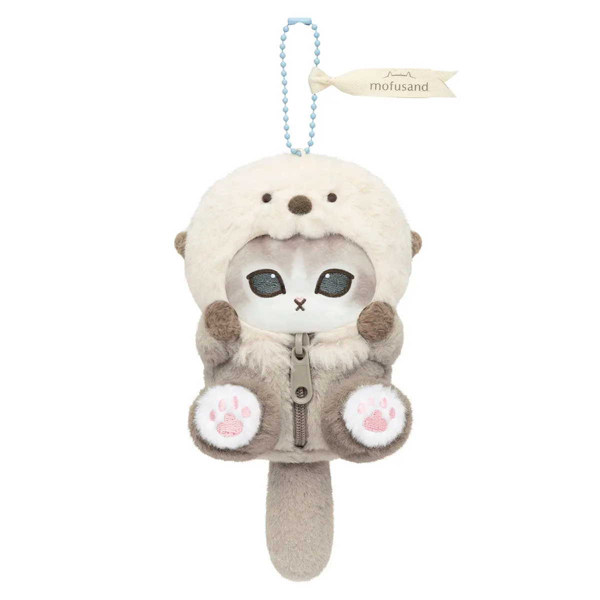 mofusand Fluffy Marine Life Meow Mascot Keychain (Sea Otter Meow)