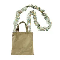 mofusand × HIBIYA-KADAN Ruched Strap Mini Bag Leaf Pattern Olive
