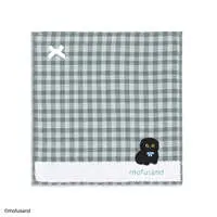 mofusand Towel Handkerchief (Black Cat Meow Blue)