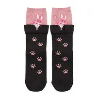 mofusand Layered-Look Socks Rabbit Meow (Pink)