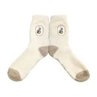 mofusand Marshmallow Crew Socks (Sloth Patch)