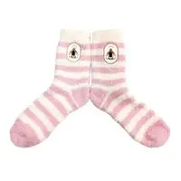 mofusand Marshmallow Crew Socks (Upside-Down Cat Patch)