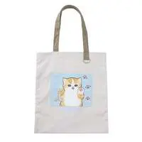 mofusand Lenticular Tote Bag MISCHIEF CAT Natural