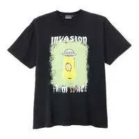 Nagano Characters Foil Print T-shirt Mogura Corokke (Alien) Black - M